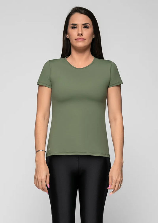 ESSENTIALS LAURA T-SHIRT - MILITARY GREEN