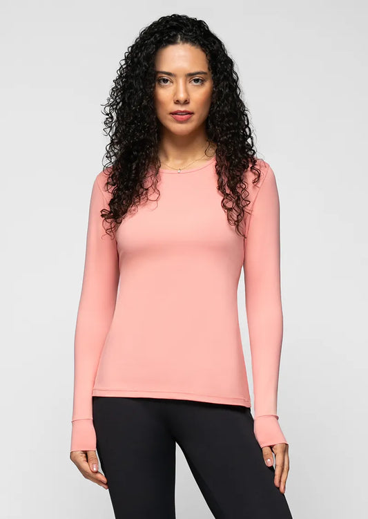 ESSENTIALS LAURA LONG-SLEEVE TOP - BLUSH YOGURT